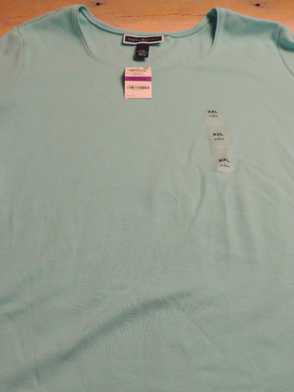 Women's Karen Scott 3/4 Sleeve Crew Neck Tee Sixe XXL NWT READ